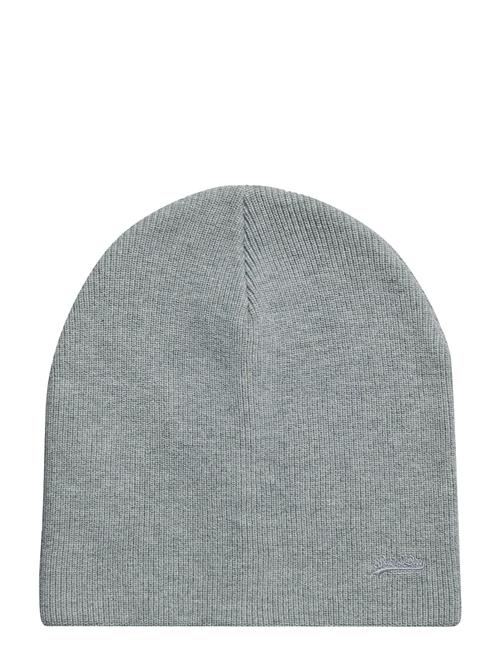 Se Superdry Knitted Logo Beanie Hat Superdry Grey ved Booztlet