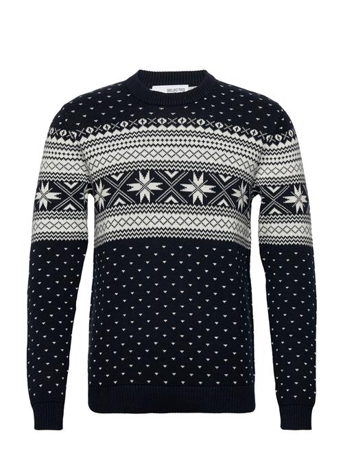 Selected Homme Slhclaus Ls Knit Crew Neck W Selected Homme Navy