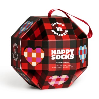 Happy socks Happy Sock Bauble Sock Gift Set Strømper Rød Mønster  modal Str 36/40