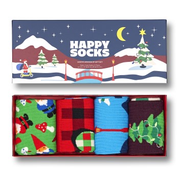 Happy socks Happy Sock Santas Workshop Socks Gift Set Strømper 4P Flerfarvet bomuld Str 41/46