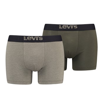 Levis 2P Men Optical Illussion Boxer Brief Khaki bomuld Large Herre