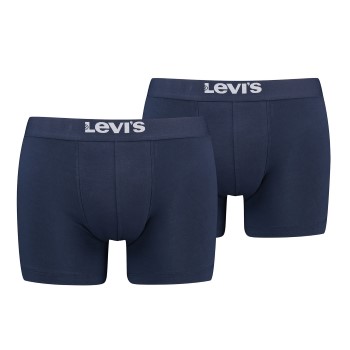 Levis 2P Men Solid Basic Boxer Brief Marineblå bomuld Large Herre