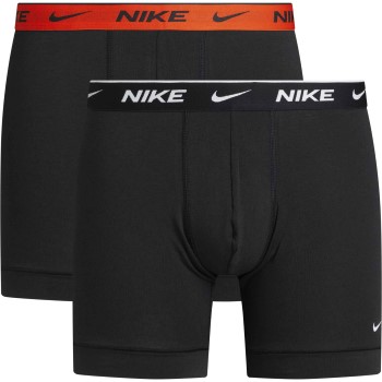 Nike 2P Cotton Stretch Boxer Brief Sort/Orange bomuld X-Large Herre