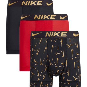 Nike 3P Everyday Essentials Micro Boxer Brief Sort/Guld polyester Medium Herre