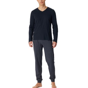 Se Schiesser Casual Essentials Long Sleeve Pyjamas After Dark bomuld 48 Herre ved Timarco