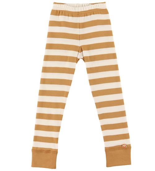 Se Katvig Katvig Leggings - Karamel/Hvid Stribet ved KidsWorld