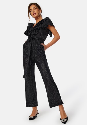 Se Ida Sjöstedt Lana Jumpsuit Black Glimmer 40 ved Bubbleroom