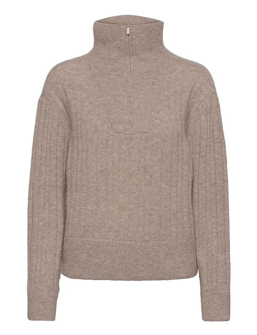 Se Gestuz Alphagz R Zipper Pullover Noos Gestuz Beige ved Booztlet