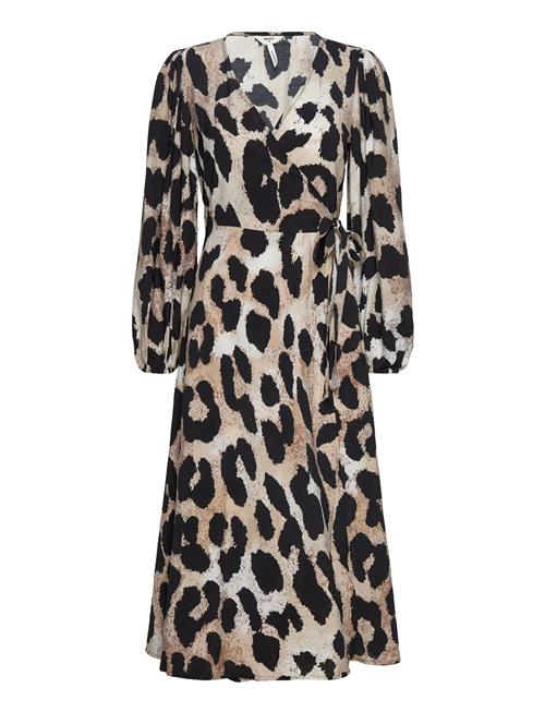 Object Objleonora L/S Wrap Midi Dress Noos Object Patterned