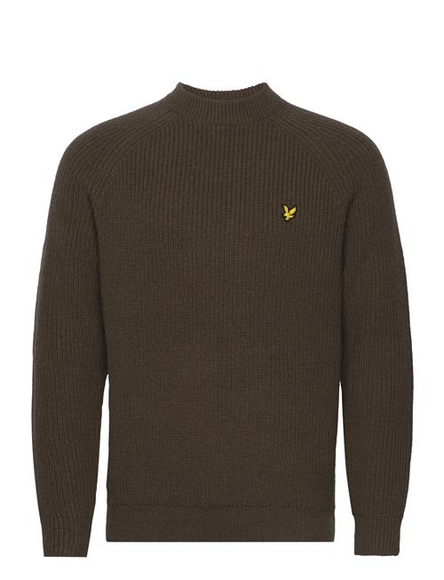 Se Lyle & Scott Shaker Stitch Mock Neck Jumper Lyle & Scott Khaki ved Booztlet