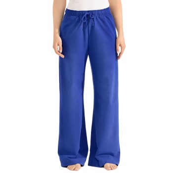 Bread & Boxers Bread and Boxers Wide Leg Lounge Pant Blå økologisk bomuld X-Large Dame