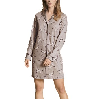 Se Calida Artisan Nights Nightshirt Taupe Velours bomuld Small Dame ved Timarco