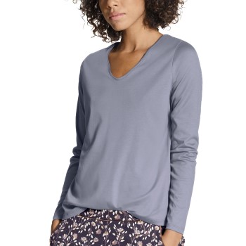 Se Calida Favourites Sense Long Sleeve Shirt Blå bomuld XX-Small Dame ved Timarco