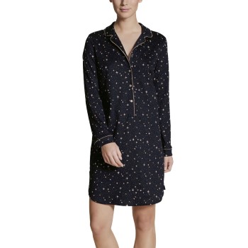 Calida Winter Dreams Nightshirt Marine Stribet bomuld Small Dame