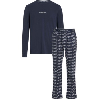 Calvin Klein Modern Structure Sleep Pant Set Marine mønster Medium Dame