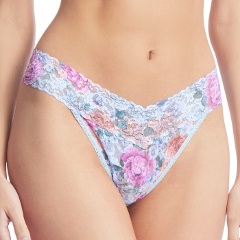 Hanky Panky Trusser Printed Original Rise Thong Blå Mønster nylon One Size Dame