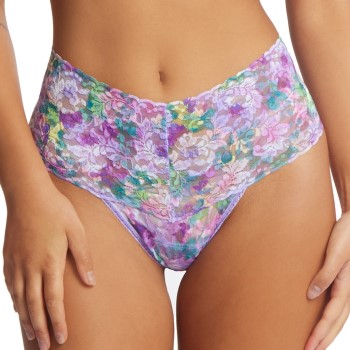 Hanky Panky Trusser Signature Lace Print Retro Thong Lilla nylon One Size Dame