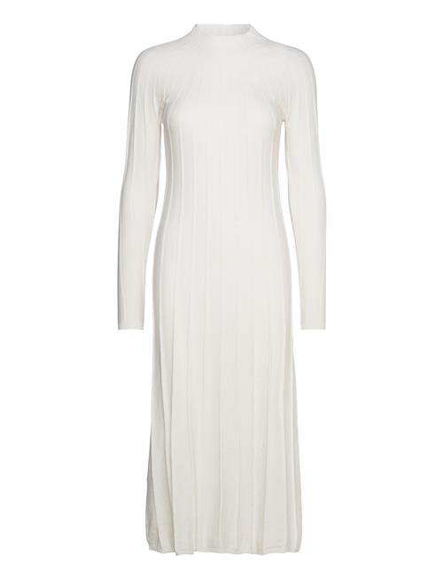 Mango Perkins-Neck Ribbed Dress Mango Cream