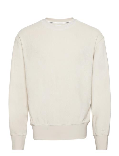 Calvin Klein Jeans Embro Neck Towelling Crewneck Calvin Klein Jeans White