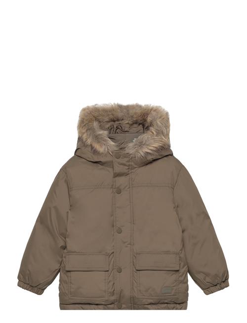 Se Mango Faux Fur Hood Quilted Coat Mango Khaki ved Booztlet