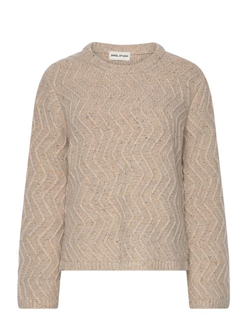 Se Enkel Studio Esflen Ls Crewneck Knit F Enkel Studio Beige ved Booztlet