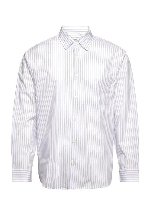 Mango Striped Cotton Over D Shirt Mango Blue