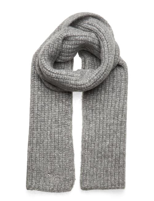 Se Superdry Rib Knit Scarf Superdry Grey ved Booztlet