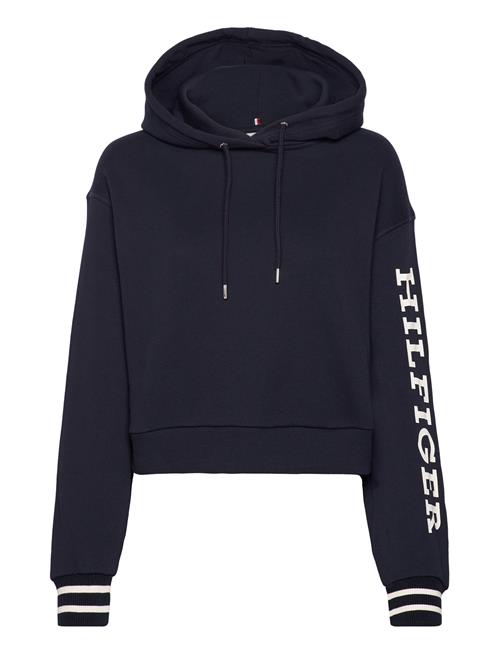 Tommy Hilfiger Reg Monotype Slv Crop Hoodie Tommy Hilfiger Navy