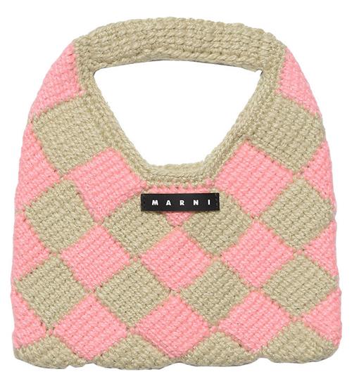 Marni HÃ¥ndtaske - HÃ¦klet - Beige/Rosa