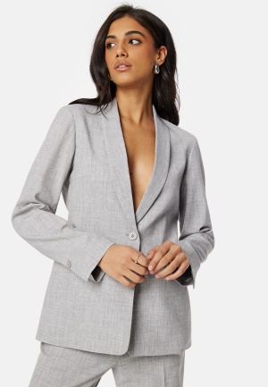 Se BUBBLEROOM Shelley Blazer Light grey melange 46 ved Bubbleroom