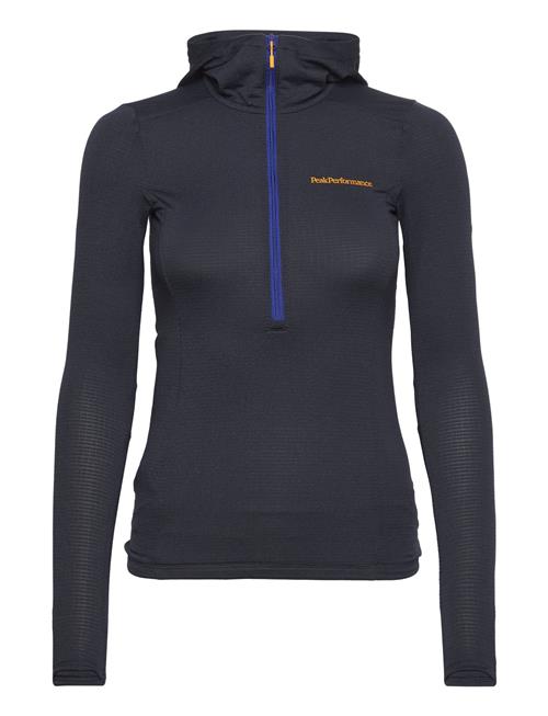 Se Peak Performance W Light Hooded Fleece Hal-Salute Blue-Bl Peak Performance Navy ved Booztlet