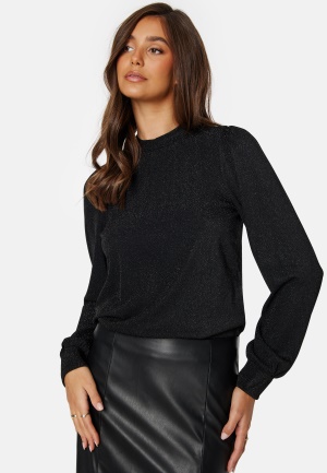 VILA Augustina L/S Glitter Top Black S