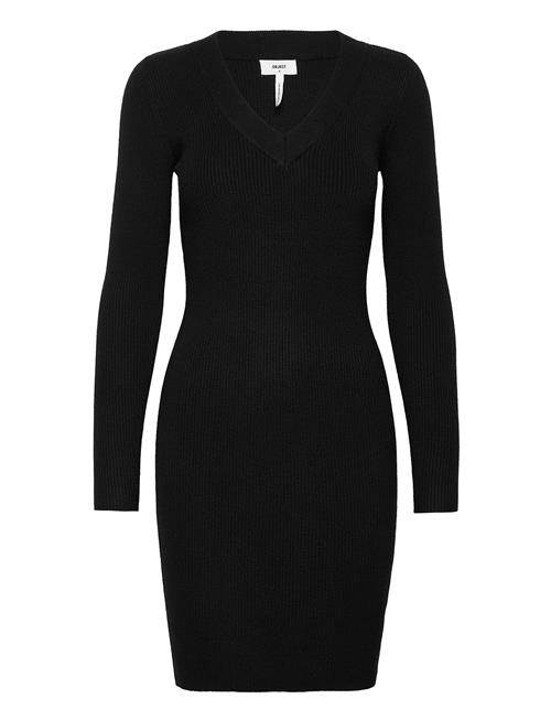 Se Object Objfae Thess L/S Rib Knit Dress Object Black ved Booztlet