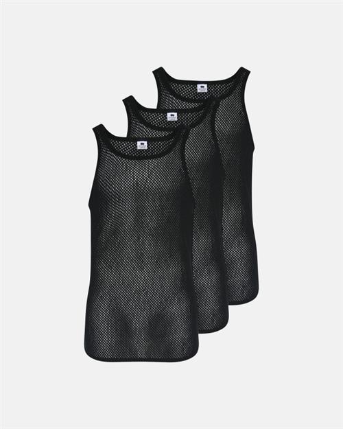 Tanktop "mesh" 3-pak | 100 merino uld | Sort