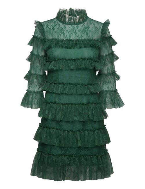 Carmine Frill Lace Mini Dress Malina Green