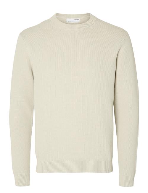 Se Selected Homme Slhdane Ls Knit Structure Crew Neck Noos Selected Homme Cream ved Booztlet