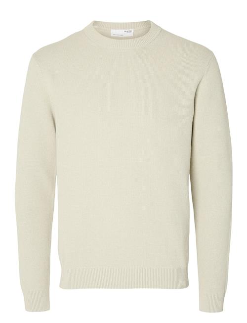 Slhdane Ls Knit Structure Crew Neck Noos Selected Cream