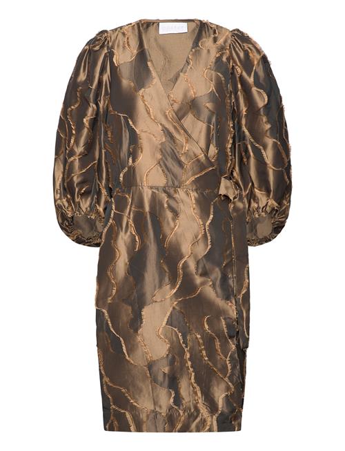 Coster Copenhagen Wrap Dress With Balloon Sleeves Coster Copenhagen Brown