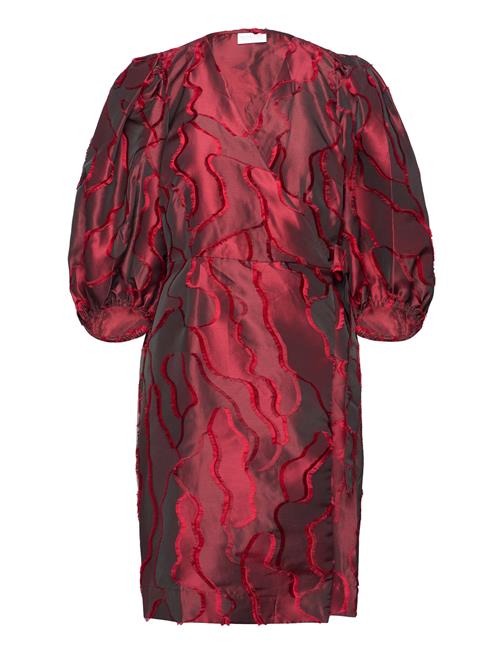 Coster Copenhagen Wrap Dress With Balloon Sleeves Coster Copenhagen Red