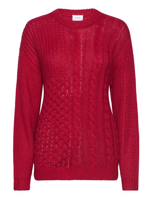 Vikana L/S Detailed Knit /B Vila Red