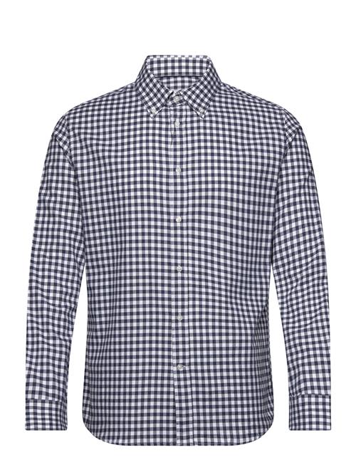 Mango Gingham Check Cotton Shirt Mango Navy