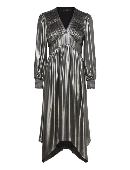 AllSaints Estelle Metallic Dress AllSaints Silver