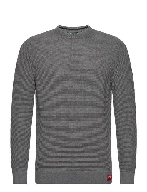 Se Superdry Textured Crew Knit Jumper Superdry Grey ved Booztlet