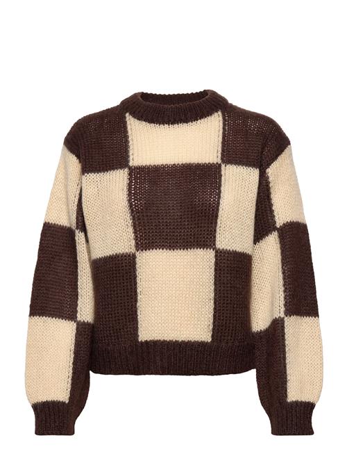 Se Object Objabel L/S Knit Pullover 123 Object Brown ved Booztlet