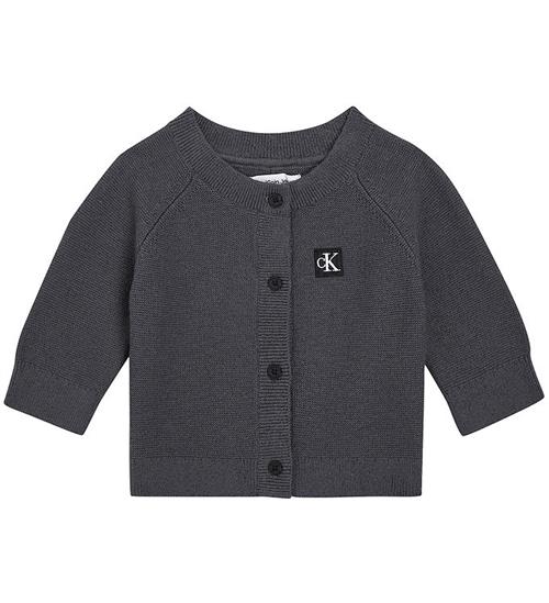 Se Calvin Klein Calvin Klein Cardigan - Strik - MÃ¸rkegrÃ¥ ved KidsWorld