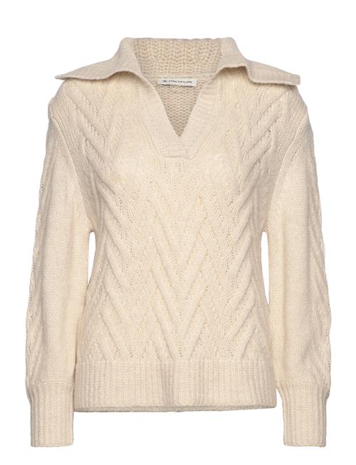 Se Tom Tailor Knit Pullover Troyer Tom Tailor Beige ved Booztlet