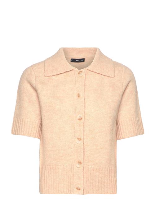 Se Mango Short-Sleeved Cardigan With Shirt Collar Mango Beige ved Booztlet