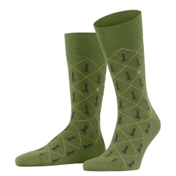 Burlington Strømper Chess Socks Grøn Mønster Str 40/46 Dame