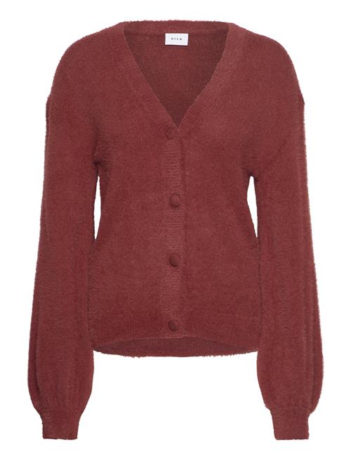 Vila Vilajuli Ls Over Rev Knit Cardi-Noos Vila Red