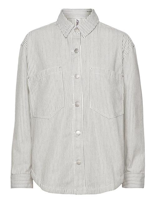 ONLY Onlmerle L/S Stripe Shirt Cc Pnt ONLY White